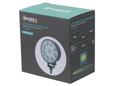 Lampa robocza LED o dużej mocy, 10-30V, Okrągły lampa robocza, 11700 Lumenów Sparex 169589